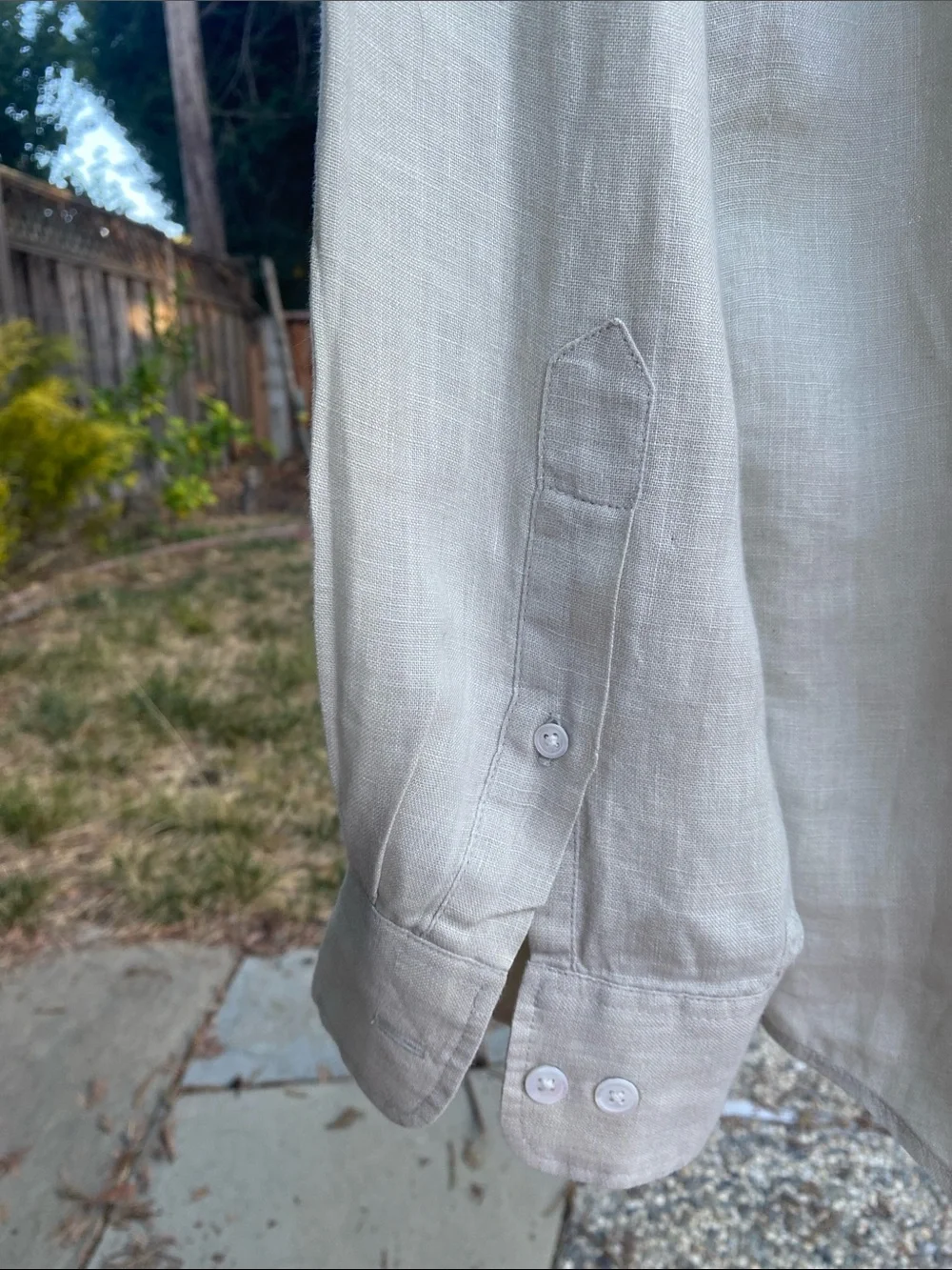 Banana Republic 100% Irish Linen Neutral Beige  Button-Down Shirt, M